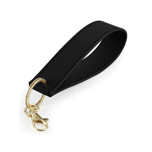 Boutique Wristlet Keyring nero - personalizzabile con logo