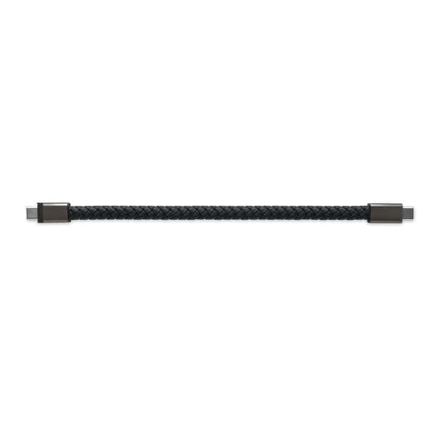 Bracciale con cavetto tipo-C Nero - personalizzabile con logo