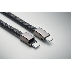 Bracciale con cavetto tipo-C Nero - personalizzabile con logo