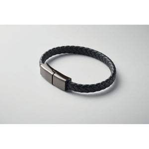 Bracciale con cavetto tipo-C Nero - personalizzabile con logo