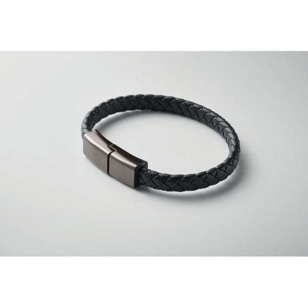 Bracciale con cavetto tipo-C Nero - personalizzabile con logo