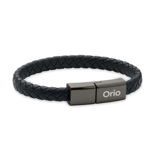 Bracciale con cavetto tipo-C Nero - personalizzabile con logo