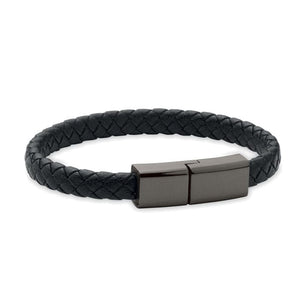 Bracciale con cavetto tipo-C Nero - personalizzabile con logo