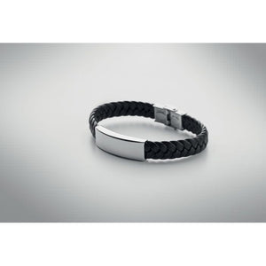 Bracciale in ecopelle Nero - personalizzabile con logo