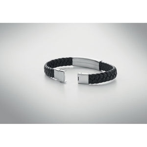 Bracciale in ecopelle Nero - personalizzabile con logo