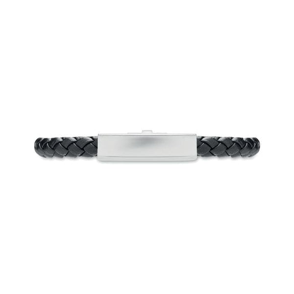 Bracciale in ecopelle Nero - personalizzabile con logo