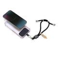 Bracciale regolabile porta telefono CarryLoop in rPET RCS nero - personalizzabile con logo