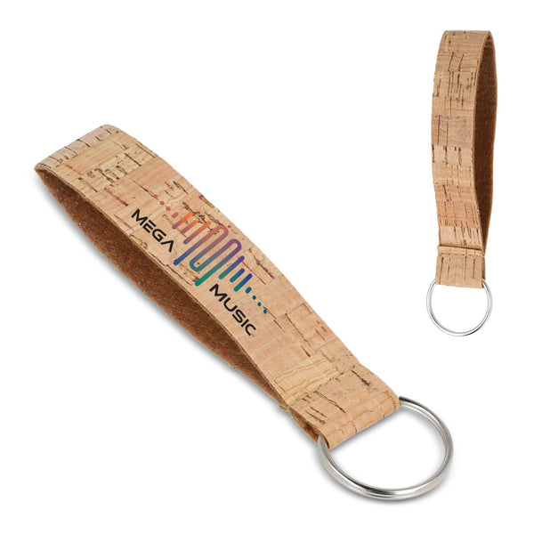 Braccialetto in sughero con portachiavi natural - personalizzabile con logo