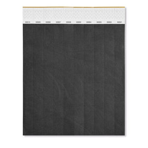 Braccialetto Tyvek® Nero - personalizzabile con logo