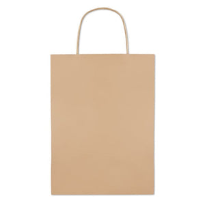 Busta regalo 150 gr/m² 22x11x30 cm beige - personalizzabile con logo