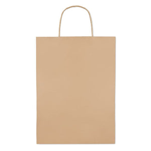 Busta regalo 150 gr/m² 26x11x36 cm beige - personalizzabile con logo