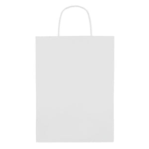 Busta regalo 150 gr/m² 26x11x36 cm bianco - personalizzabile con logo