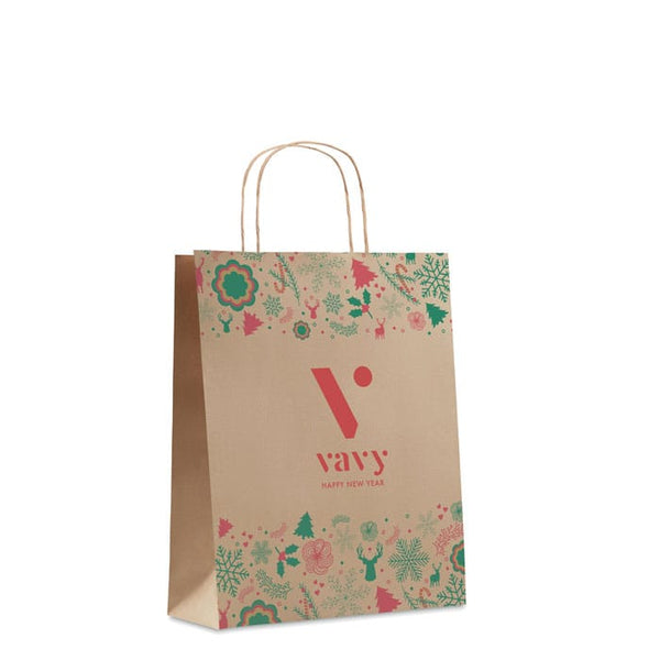 Busta regalo media Beige - personalizzabile con logo