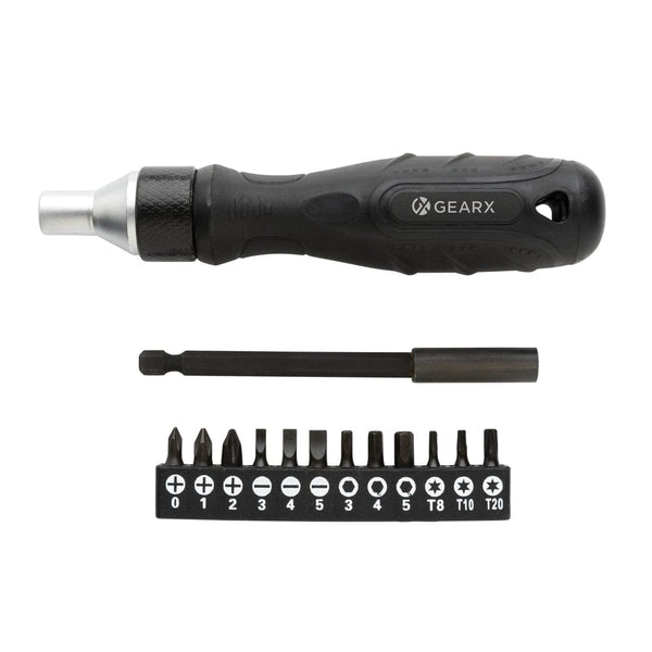 Cacciavite a cricchetto Gear X nero - personalizzabile con logo