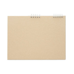 Calendario da tavolo con memopad beige - personalizzabile con logo