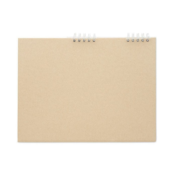Calendario da tavolo con memopad beige - personalizzabile con logo