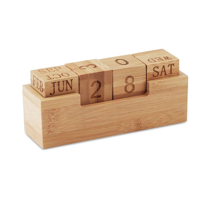 Calendario in bamboo beige - personalizzabile con logo