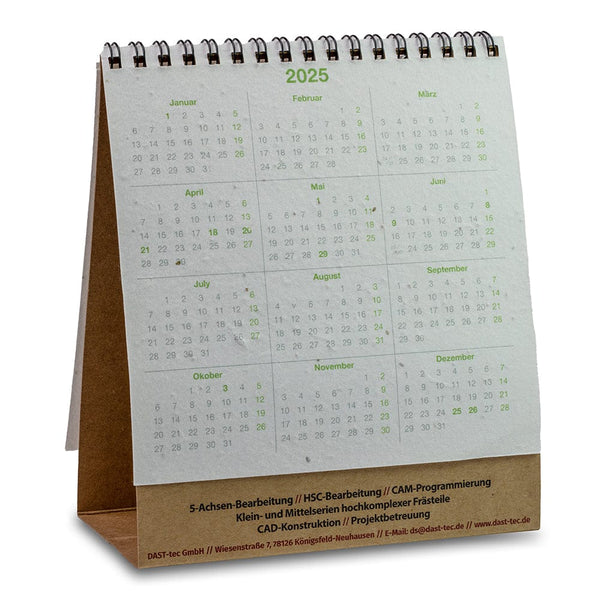 Calendario in carta piantabile - personalizzabile con logo