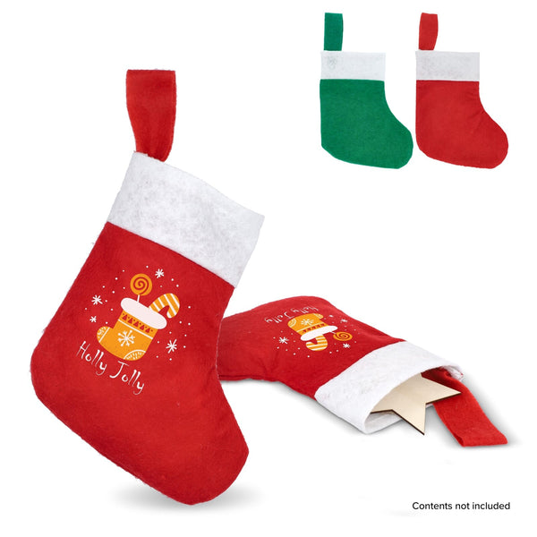 Calza di Natale in feltro 24 cm - personalizzabile con logo