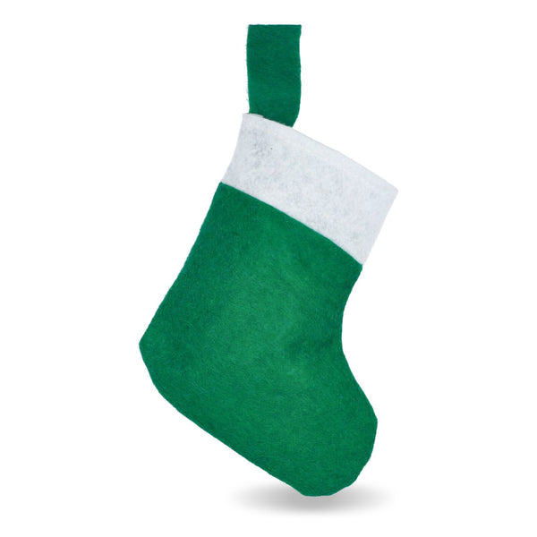 Calza di Natale in feltro 24 cm verde - personalizzabile con logo