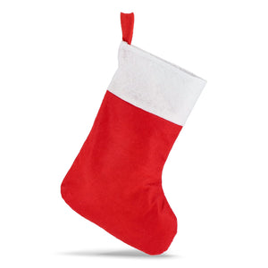 Calza di Natale in feltro 43 cm Rosso - personalizzabile con logo