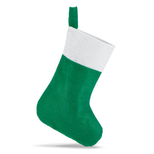 Calza di Natale in feltro 43 cm verde - personalizzabile con logo
