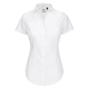 Camicia Black Tie Manica Corta Donna bianco / XS - personalizzabile con logo