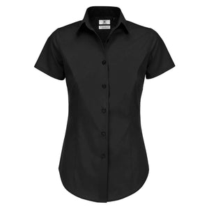 Camicia Black Tie Manica Corta Donna nero / XS - personalizzabile con logo