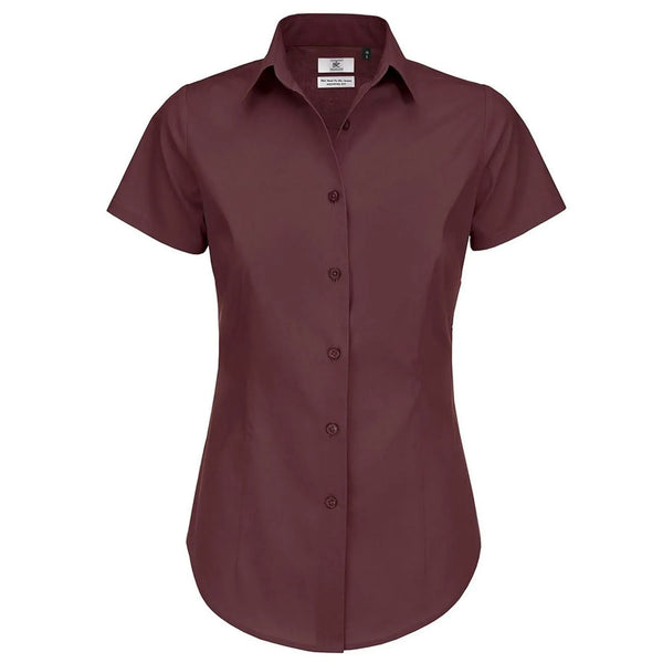 Camicia Black Tie Manica Corta Donna rosso / XS - personalizzabile con logo