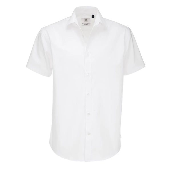 Camicia Black Tie Manica Corta Uomo bianco / S - personalizzabile con logo