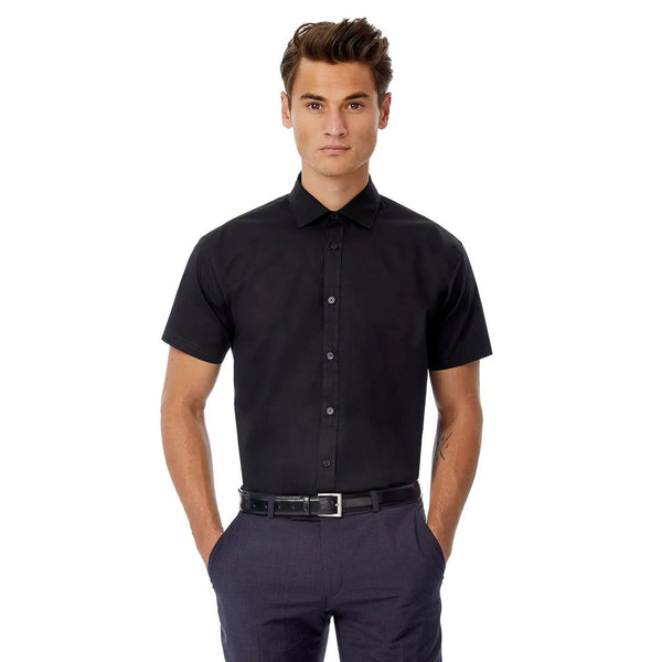 Camicia Black Tie Manica Corta Uomo - personalizzabile con logo