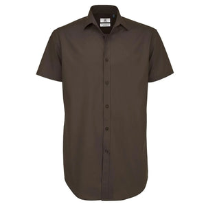 Camicia Black Tie Manica Corta Uomo marrone / S - personalizzabile con logo
