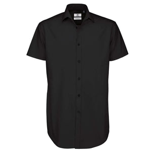 Camicia Black Tie Manica Corta Uomo nero / S - personalizzabile con logo