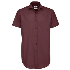 Camicia Black Tie Manica Corta Uomo rosso / S - personalizzabile con logo