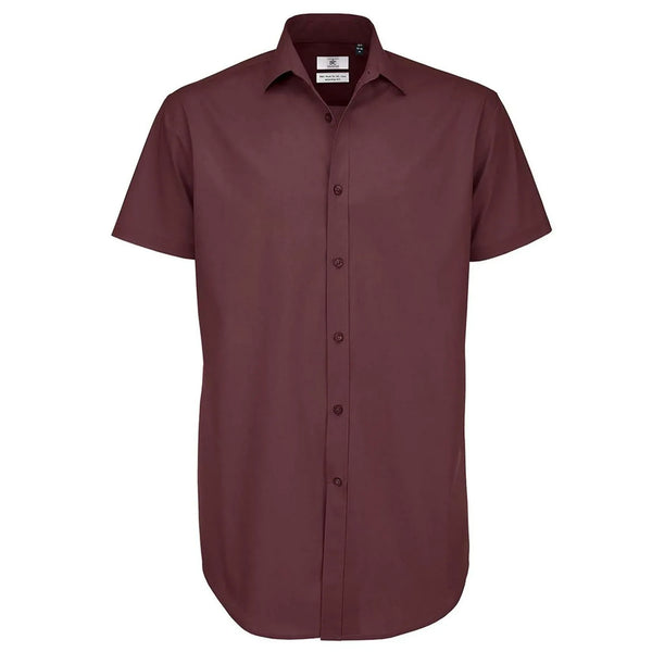 Camicia Black Tie Manica Corta Uomo rosso / S - personalizzabile con logo