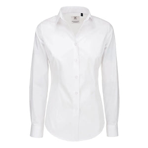 Camicia Black Tie Manica Lunga Donna bianco / XS - personalizzabile con logo