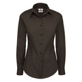 Camicia Black Tie Manica Lunga Donna marrone / XS - personalizzabile con logo