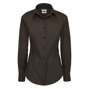 Camicia Black Tie Manica Lunga Donna marrone / XS - personalizzabile con logo