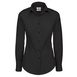 Camicia Black Tie Manica Lunga Donna nero / XS - personalizzabile con logo