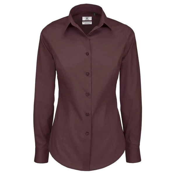 Camicia Black Tie Manica Lunga Donna rosso / XS - personalizzabile con logo
