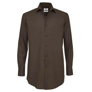 Camicia Black Tie Manica Lunga Uomo marrone / S - personalizzabile con logo