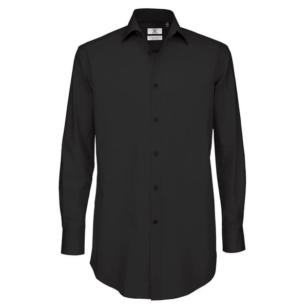 Camicia Black Tie Manica Lunga Uomo nero / S - personalizzabile con logo