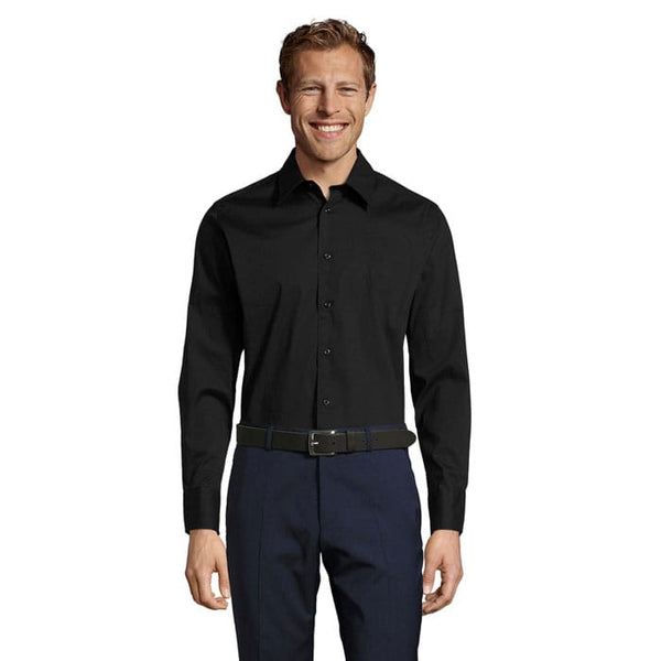 Camicia Brighton Uomo Nero / S - personalizzabile con logo