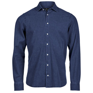 Camicia Denim blu / S - personalizzabile con logo