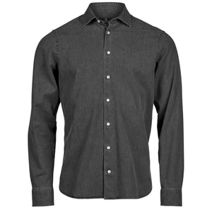 Camicia Denim nero / S - personalizzabile con logo