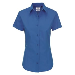 Camicia Heritage Manica Corta Donna blu / XS - personalizzabile con logo