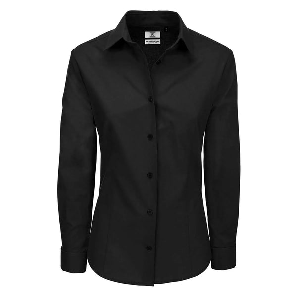Camicia Heritage Manica Lunga Donna nero / XS - personalizzabile con logo