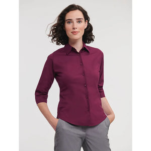 Camicia Ladies 3/4 Sleeve Easy Care Fitted - personalizzabile con logo