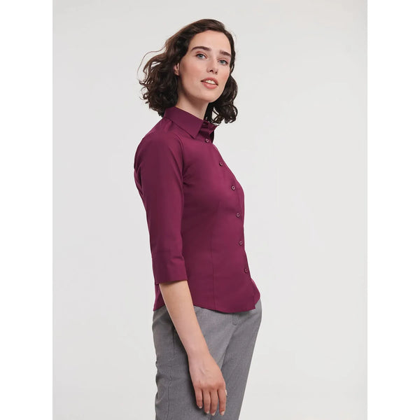 Camicia Ladies 3/4 Sleeve Easy Care Fitted - personalizzabile con logo