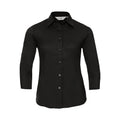 Camicia Ladies 3/4 Sleeve Easy Care Fitted nero / XS - personalizzabile con logo